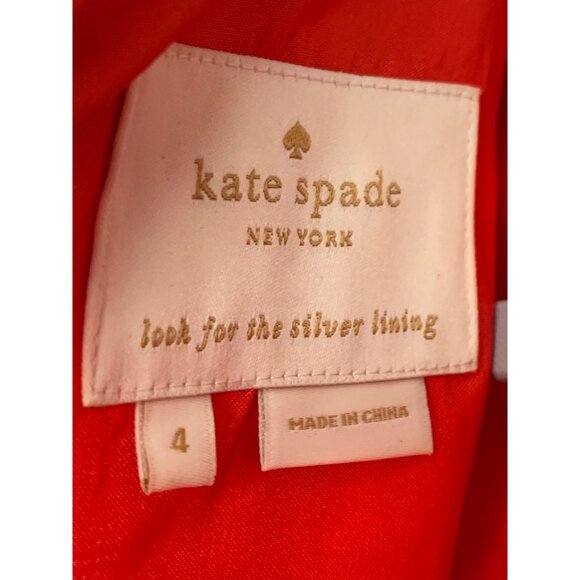 Kate Spade Coral Tweed Sleeveless Sheath Dress Size 4 Fringe Neckline RV10325 - Picture 4 of 9